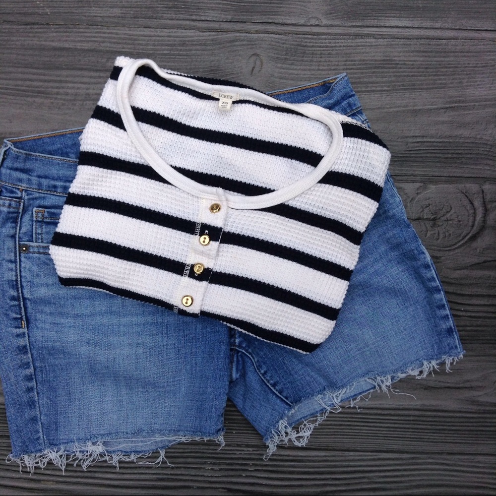 J.Crew striped Henley thermal XS - Picture 3 of 4